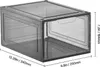 A single, transparent gray shoe storage box with dimensions indicated. Náhľad obrázku produktu
