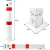 Parkovací sloupek sklopný zamykací kovový 60cm - bílý s Náhled obrázku produktu 7