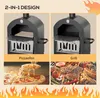 A collage showing a pizza oven and a grill, with images of pizza and grilled food. Produktbild-Vorschau