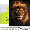 Malen nach Zahlen Erwachsene Tiere Löwe Feuer 50x40 - 28 Produktbild-Vorschau 1