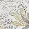 Kurzflorteppich Creme mit Blätterdesign Glanzoptik weich Produktbild-Vorschau 5