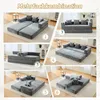A collage of different configurations of a modular gray sofa. Produktbild-Vorschau