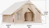 A diagram showing the dimensions of an inflatable camping tent. Produktbild-Vorschau