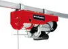 A red electric hoist is mounted on a metal rail against a white background. Náhľad obrázku produktu