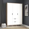 Casa Dolce Kleiderschrank OSKAR, weiß +naturell, Produktbild-Vorschau 2