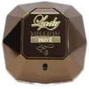 Brauner, diamantförmiger Flakon des Lady Million Privé Parfums von Paco Rabanne mit goldener Schrift und zentralem Sprühkopf. Produktbild-Vorschau