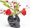 Totenkopf-Blumentopf, handbemalt, Kunstharz, Produktbild-Vorschau 3