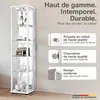 K-Möbel Vitrine en verre debout en blanc (176x37x33 cm) Voir les images du produit 2