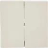 A close-up view of a white electrical switch cover, divided into two sections. Produktbild-Vorschau