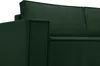 A close-up view of the corner of a dark green corduroy sofa. Produktbild-Vorschau