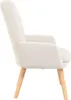vidaXL Fotel kremowy 63 x 67 x 94 cm Skóra owcza i sklejka Podgląd zdjęcia produktu 5