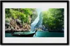 Bild 60x40 MDF-Rahmen Wandkunst Water Boat Mountain Nature Produktbild-Vorschau 1