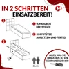 An instructional diagram showing how to assemble a bed frame. Produktbild-Vorschau