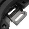 A close-up view of a black and gray bicycle lock mechanism, showing the interlocking parts and a sliding component. Produktbild-Vorschau