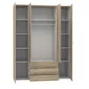 Spell Kleiderschrank 4 Türen und 3 Schubladen. Eiche Produktbild-Vorschau 3