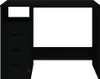 A black desk with drawers and a shelf. Produktbild-Vorschau