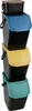 A stack of four recycling bins with different colored lids. Produktbild-Vorschau