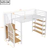 Merax Stapelbed met hoogslaper, 90x200 cm, met kast en Productafbeelding-voorbeeld 5