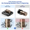 Comparison of two types of roller attachments for engraving cylindrical objects, highlighting the benefits of the RA mini Roller Type. Produktbild-Vorschau