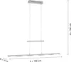 A product image of a silver LED pendant lamp with dimensions indicated. Produktbild-Vorschau