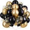 Ballonnen zwart goud - 60 stuks ballonnen in goud en zwart Productafbeelding-voorbeeld 1