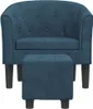 vidaXL Fauteuil club avec repose-pieds bleu foncé velours Voir les images du produit 3