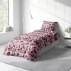 Biber Bettwäsche 135x200 cm Blumen geblümt rosa rot Winter Produktbild-Vorschau 3