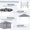 Diagram showing the steps to set up a pop-up gazebo. Produktbild-Vorschau