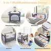 Reisebett mit Matratze, 5 in 1 Beistellbett Baby mit Rollen Produktbild-Vorschau 2