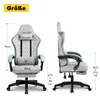 Two views of a gaming chair with dimensions indicated. Náhľad obrázku produktu