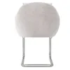 A back view of a beige upholstered chair with a chrome cantilever base. Náhľad obrázku produktu