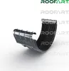 A 3D render of a gutter elbow, a component of a roof drainage system, against a white background. Produktbild-Vorschau