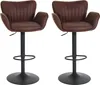 Two brown bar stools with black bases and adjustable height are shown against a white background. Náhled obrázku produktu