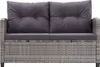 vidaXL Canapé de jardin 2 places avec coussins Noir 124 cm Voir les images du produit 8