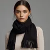 Oversize Damen Winter Schal – 100% Viskose, Schwarz, 200cm Produktbild-Vorschau 2