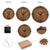 Wanduhr aus Holz mit Naturmotiv | Wenge-Walnuss Silberne Produktbild-Vorschau 8