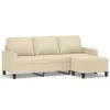 vidaXL 3-Sitzer-Sofa mit Hocker Creme 180 cm Stoff Produktbild-Vorschau 1