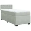 Boxspringbett mit Matratze Hellgrau 80x200 cm Samt Produktbild-Vorschau 3