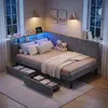 INONEFT Gestoffeerd bed 140x200 cm met LED-verlichting en Productafbeelding-voorbeeld 3