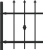 A close-up view of a black metal fence section. Náhľad obrázku produktu