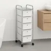 Rollcontainer GINA, chrom/weiß - Rollwagen mit 5 Produktbild-Vorschau 1