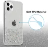 A glitter phone case for an iPhone 11 is shown with a diagram illustrating its soft TPU material. Náhľad obrázku produktu