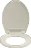 A toilet seat and lid are shown in an open position against a white background. Voir les images du produit