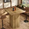 A bar table with two stools and bottles of whiskey on it, set in a pub-like environment. Produktbild-Vorschau