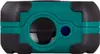 A close-up, front view of a teal and black laser distance measurer. Produktbild-Vorschau
