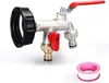 A product shot of a dual-outlet faucet adapter with a roll of plumber's tape. Produktbild-Vorschau