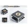 A collage of product shots showcasing a mini Bluetooth speaker with a plasma arc effect. Produktbild-Vorschau
