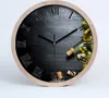 Holzuhr 25fi cm wanduhr - schwarze Spitzen - Weißwein und Produktbild-Vorschau 1