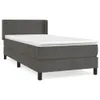 vidaXL Boxspringbett mit Matratze Dunkelgrau 90x190 cm Samt Produktbild-Vorschau 3