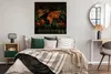MuchoWow® Poster Weltkarte - Gold - Rot 100x100 cm - Produktbild-Vorschau 4
